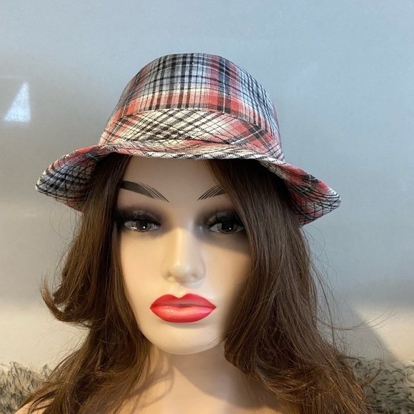 Original Panama Jack Plaid Fedora Safari Hat Size Large Unisex - Picture 3 of 10